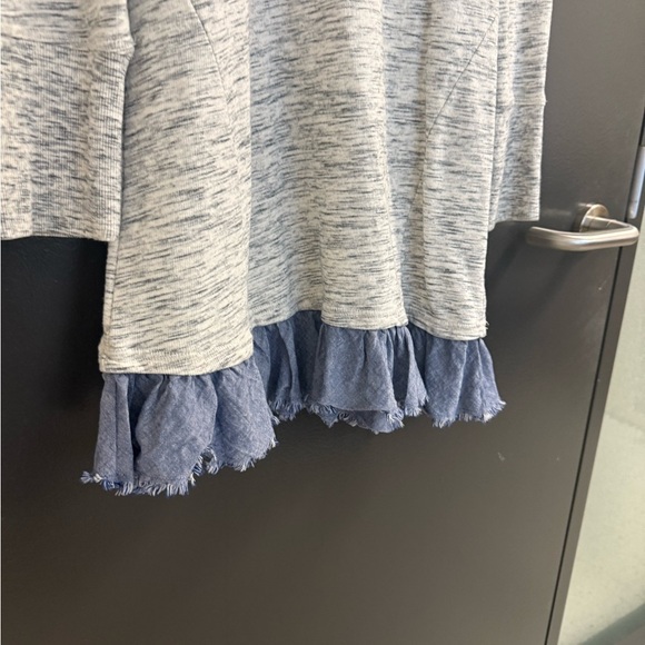 Saturday Sunday (Anthropologie) XS mint EUC cond Elegant Heathered Top w denim - Picture 4 of 14